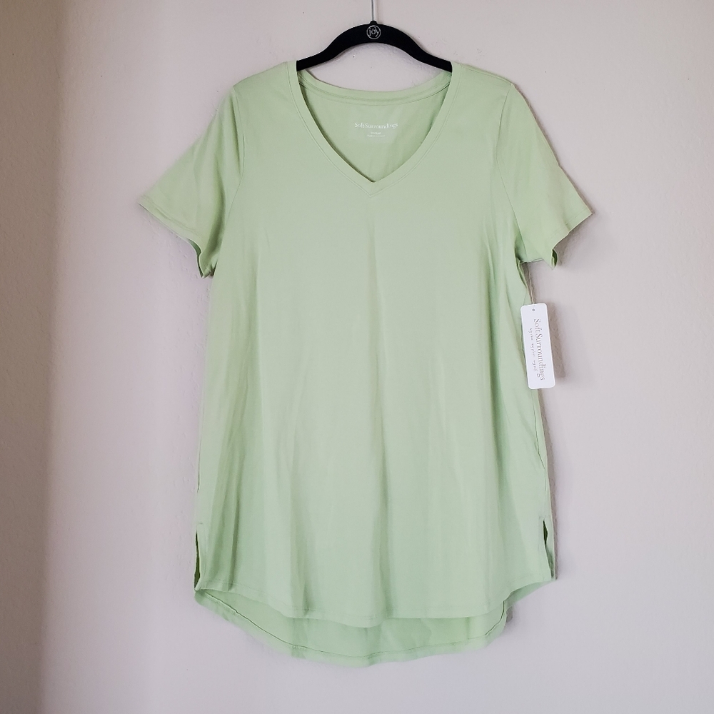 NWT SOFT SURROUNDINGS Isabel Pima Tunic Tee Margarita Green Women’s Sz M (10/12)